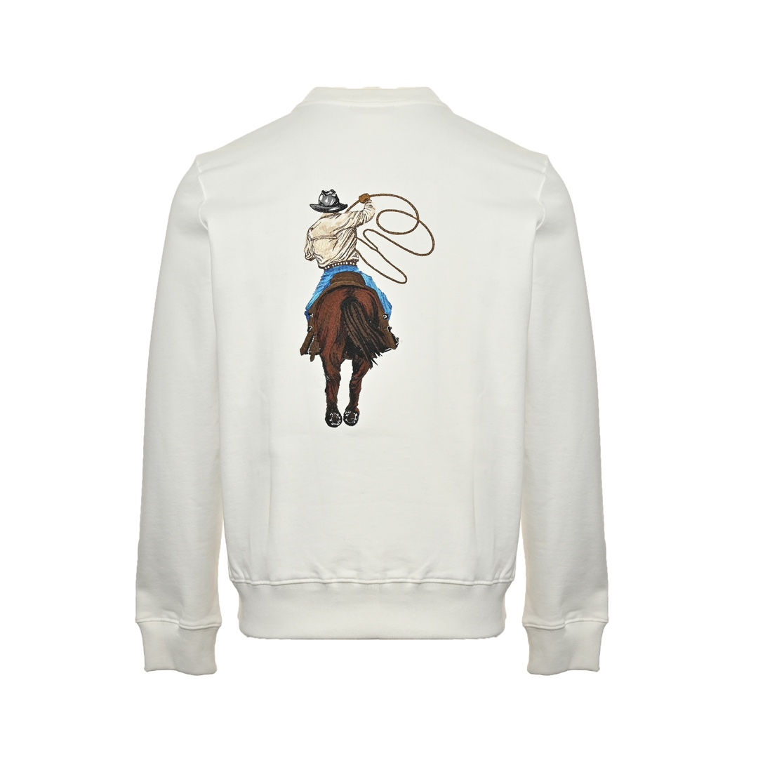 Louis Vuitton 24Fw Western Denim Heavy Embroidery Crewneck Sweatshirt
