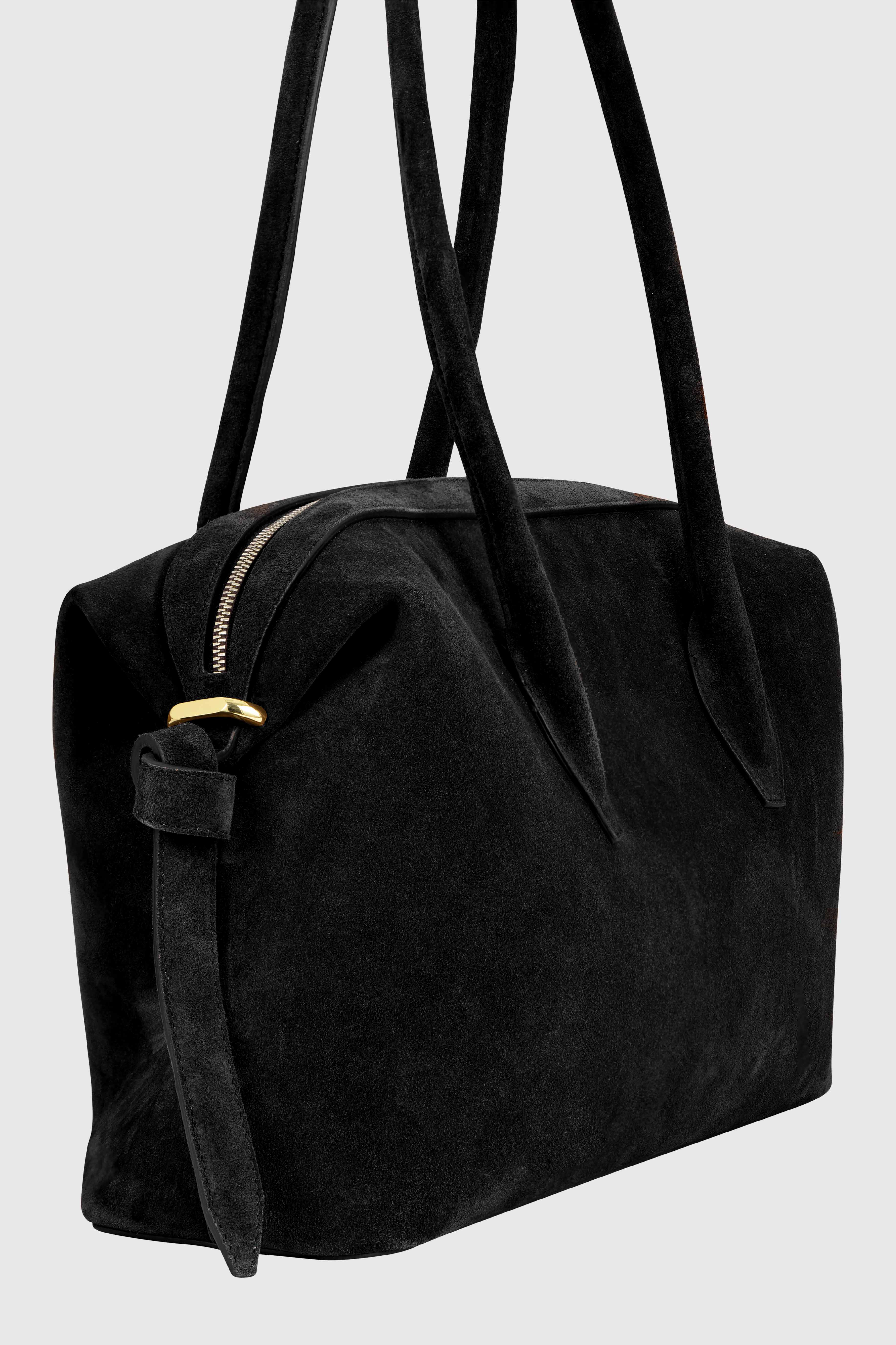 BRIOCHE DUFFLE - BLACK SUEDE