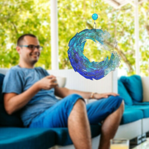 (🔥Last Day Promotion-SAVE 50% OFF)Fused Glass Ocean Suncatcher Ornament Glass Wave Sun Catcher-BUY 2 GET 10% OFF & FREE SHIPPING