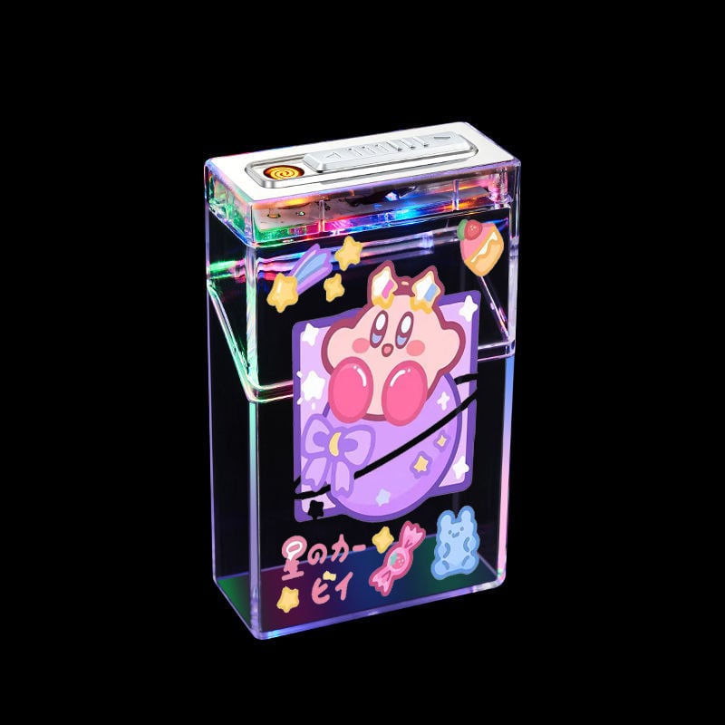 Cute cartoon lighter case with igniter device 20Pcs Ordinary Lighter Case with flashing
