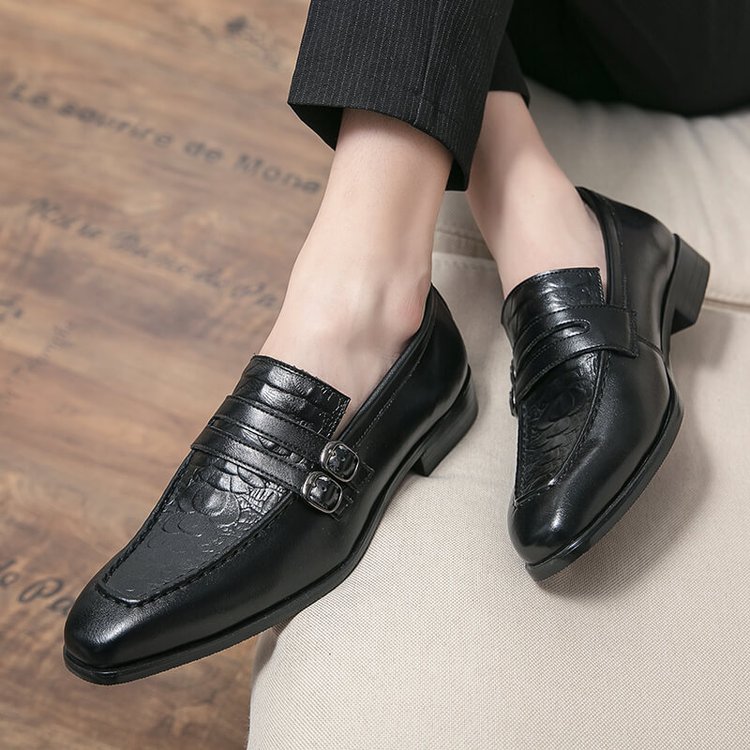 Men's Embossed Leather Loafers