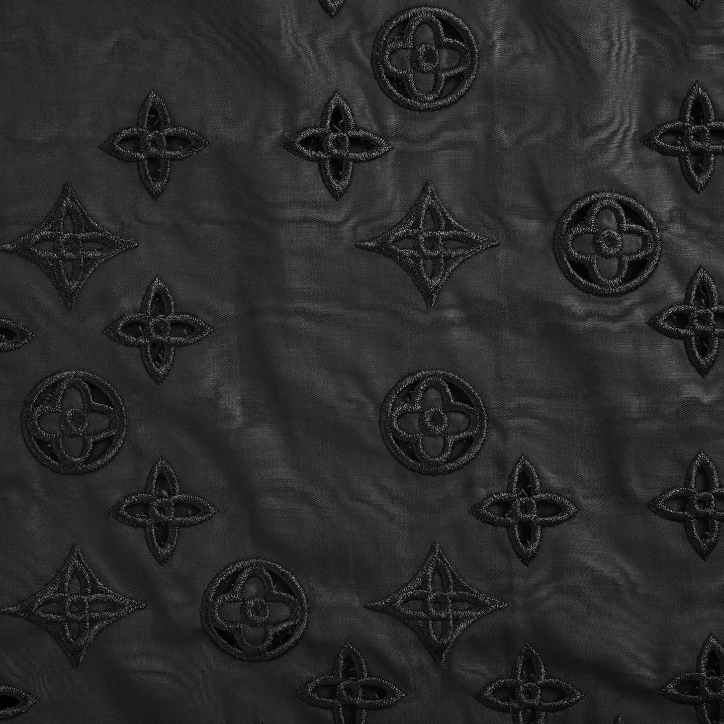 Louis Vuitton 25ss monogram embroidered hollow short-sleeved shirt