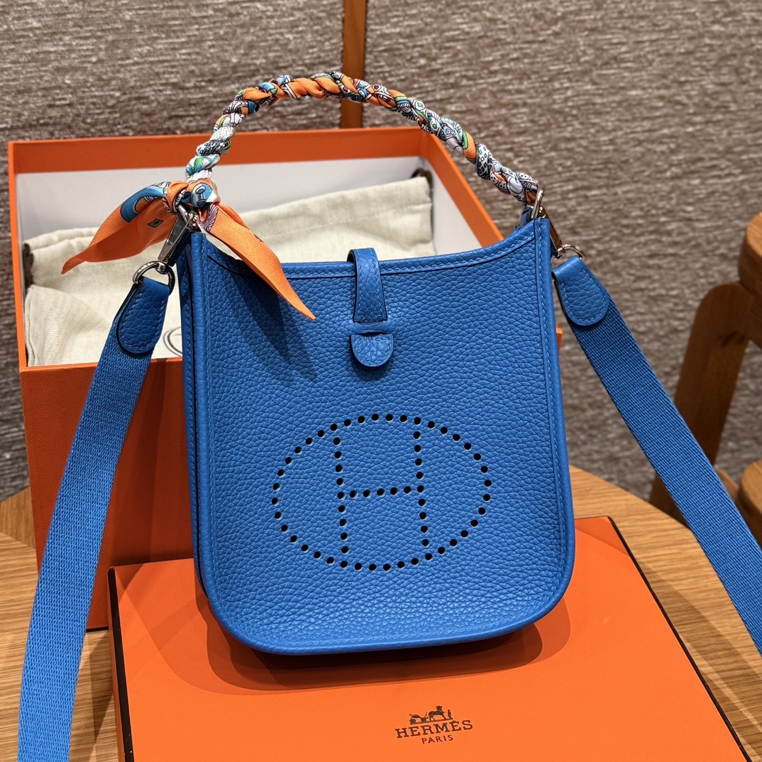 Hermès Evelyne 17 Blue zelige handbag (handmade to order)