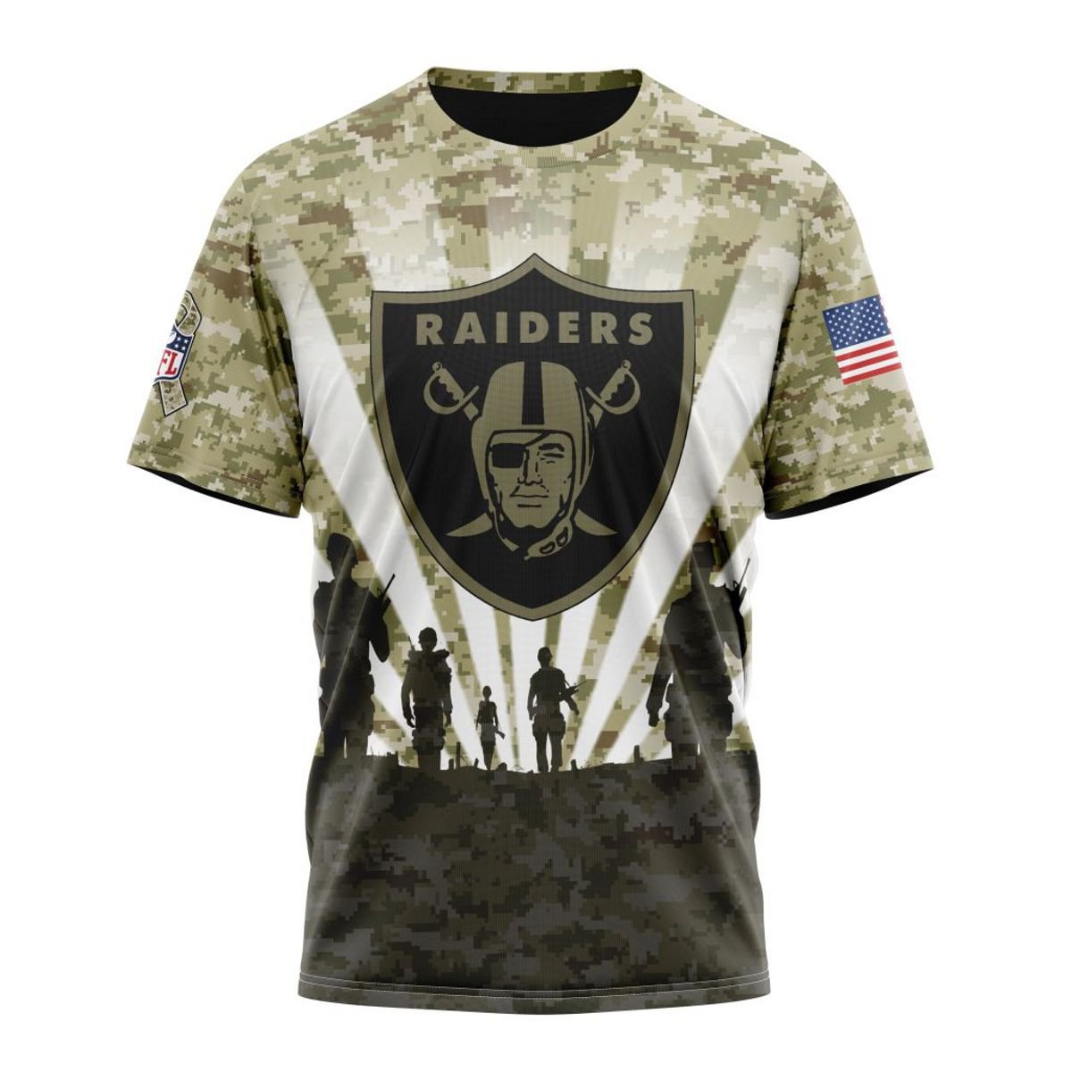 LAS VEGAS RAIDERS 3D HOODIE HONOR VETERANS