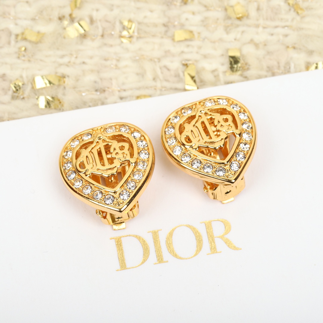 Dior vintage heart clip earrings