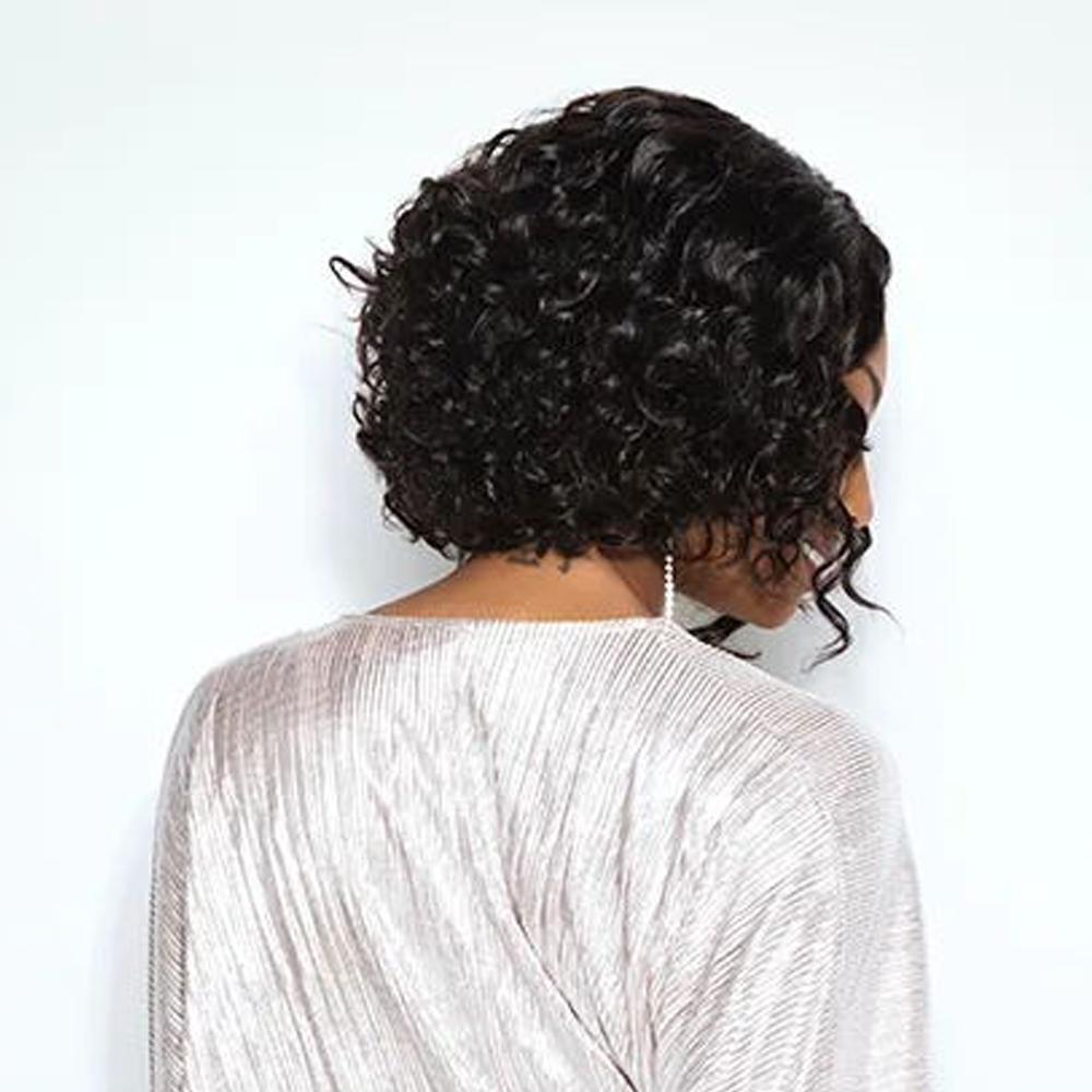 Luna 038 Curly Wig Cute Bob Style African Amrican Chin Length for Women