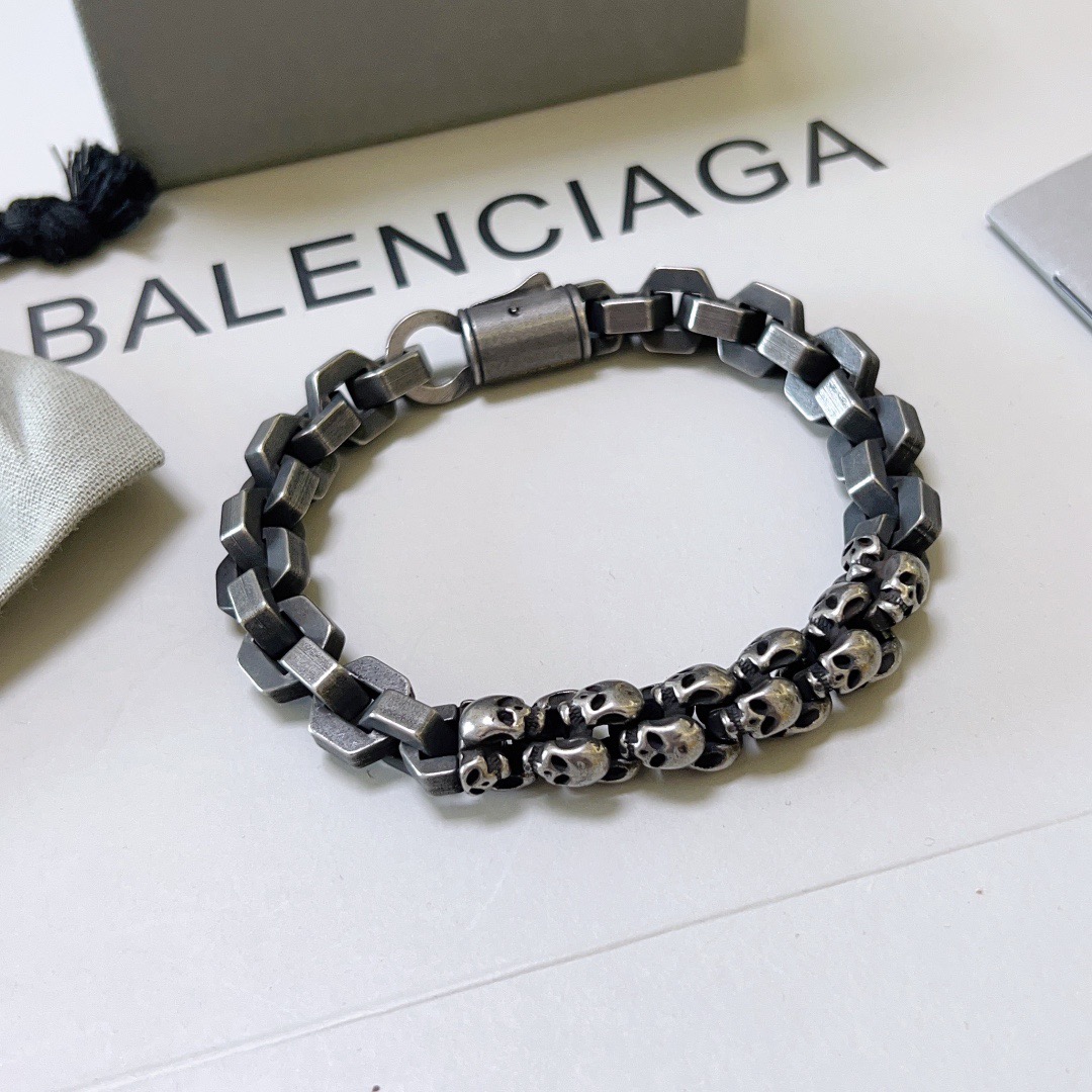Balenciaga Skull Vintage Chain Bracelet