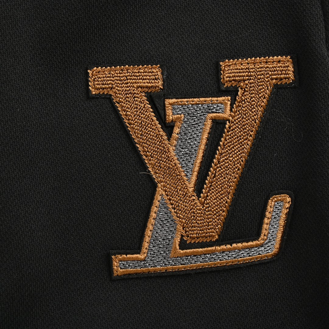 Louis Vuitton 24Fw 3D colorblock embroidered logo velvet trousers