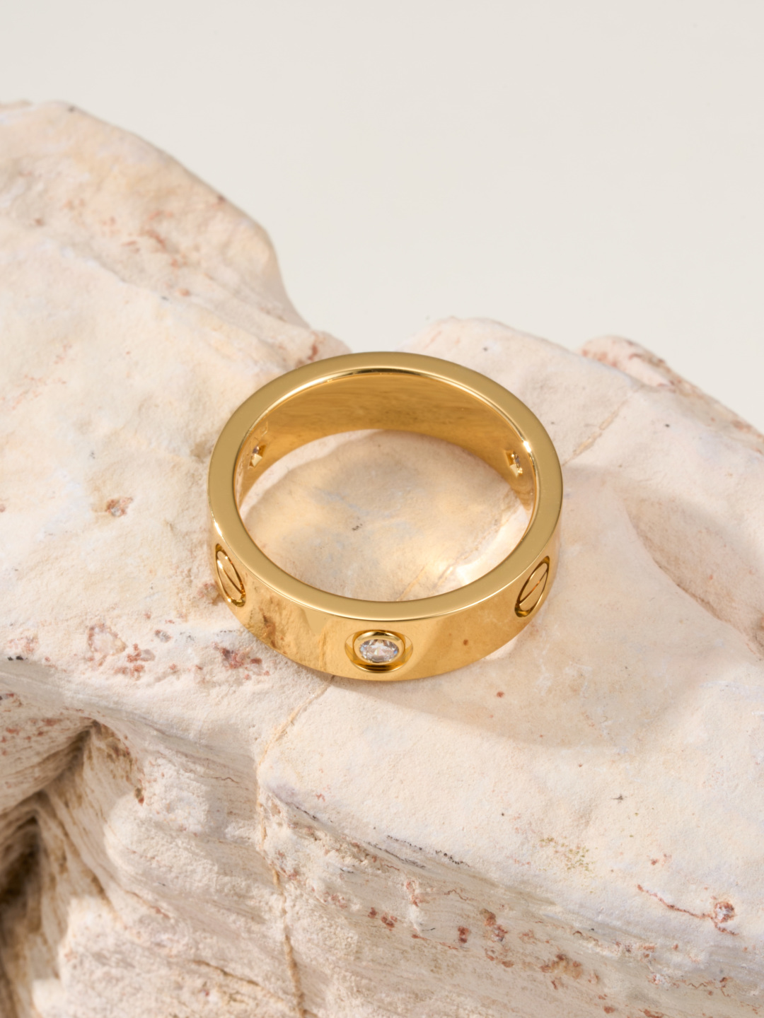 Cartier love wide three diamond ring