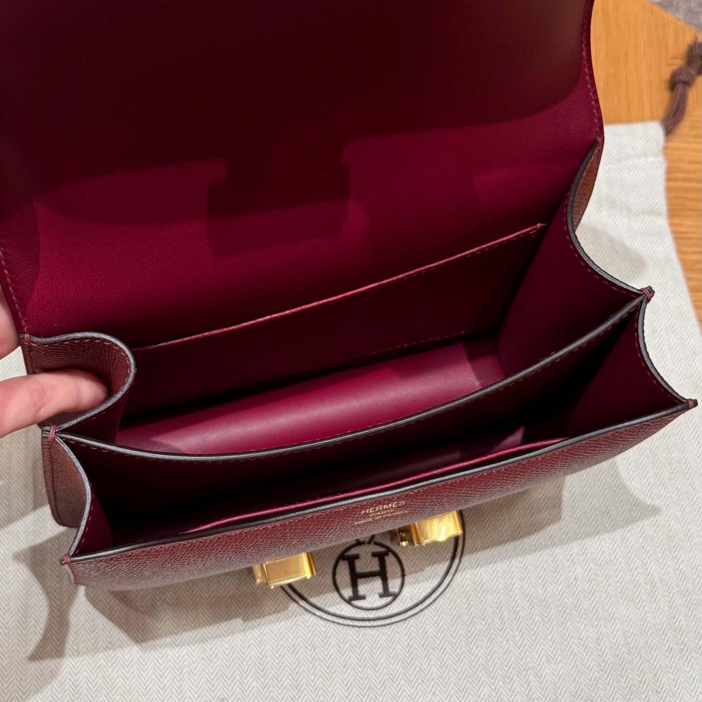 Hermes constance 55Rouge H handbag (handmade to order)