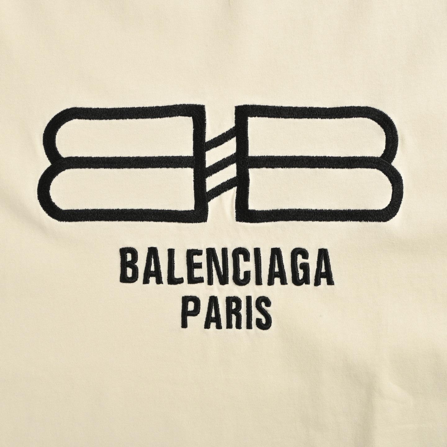 Balenciaga Washed Embroidered Lock Letter Short Sleeve