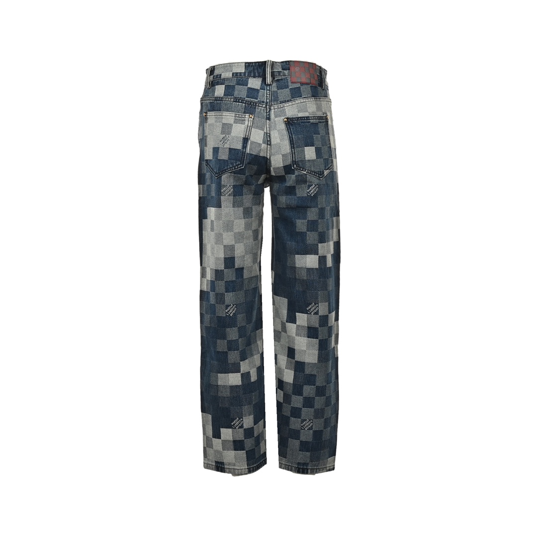 Louis Vuitton 24ss Mosaic Checkerboard Jeans