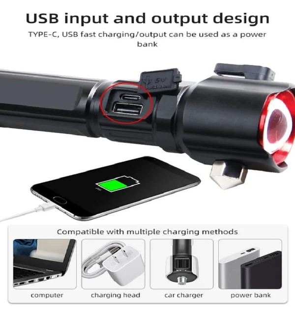 🔥 2024 Hot Selling Multi-Functional Flashlight 🔥 1KM Long Distance Emergency Flashlight