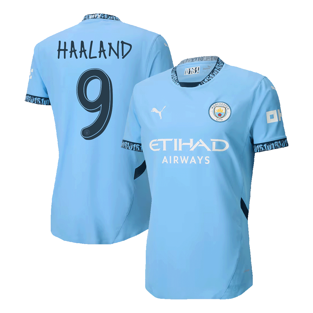 Authentic HAALAND #9 Manchester City Home Football Jersey 2024/25-UCL
