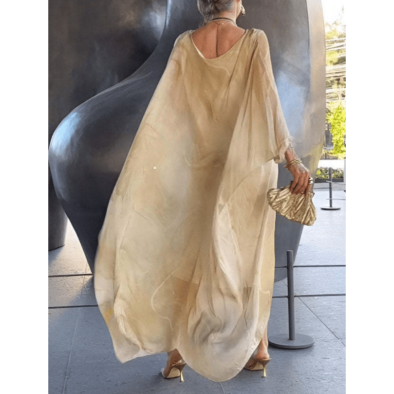 🔥Last day for 49% off🔥Elegant Chiffon Marbleized Print Dress