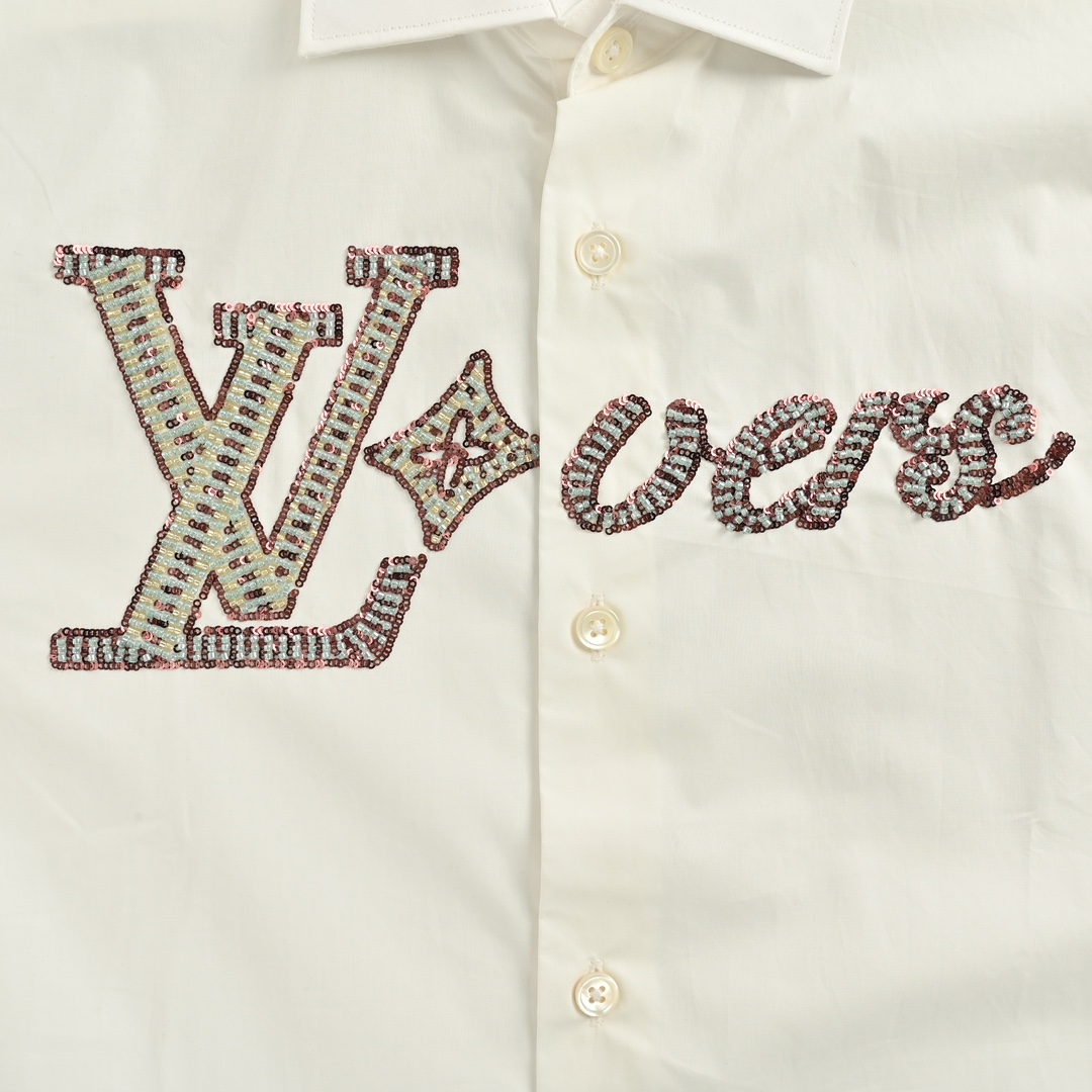 Louis Vuitton 24Fw beaded logo shirt