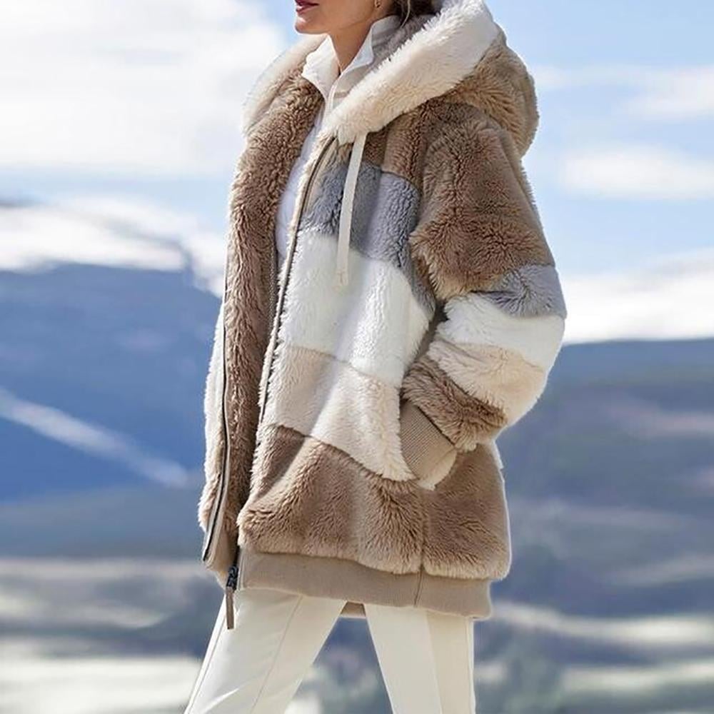 🔥LAST DAY 49% OFF🐑RCONTRASTING LAMB WOOL PADDED COAT🎁