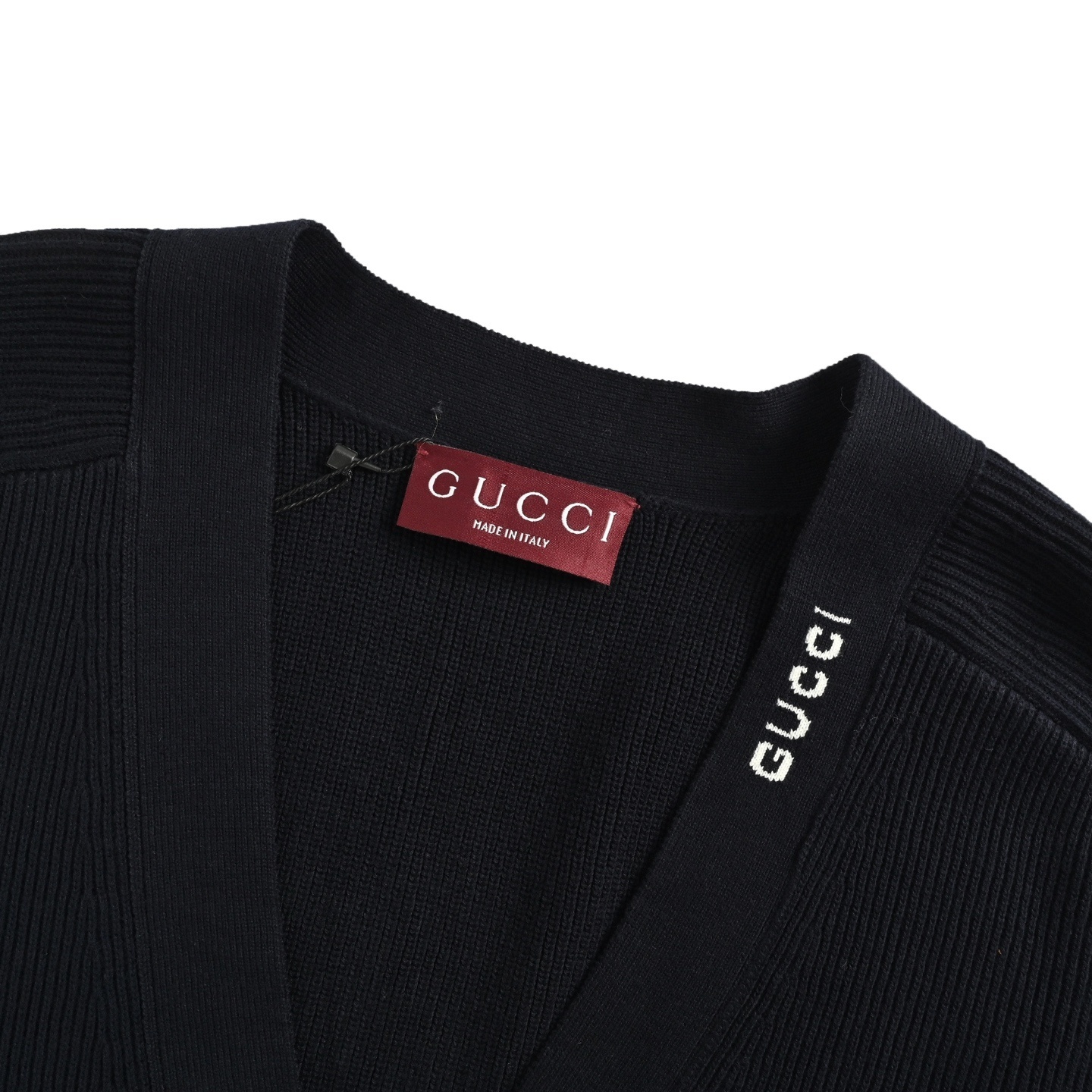 Gucci 25Fw collar intarsia knitted cardigan
