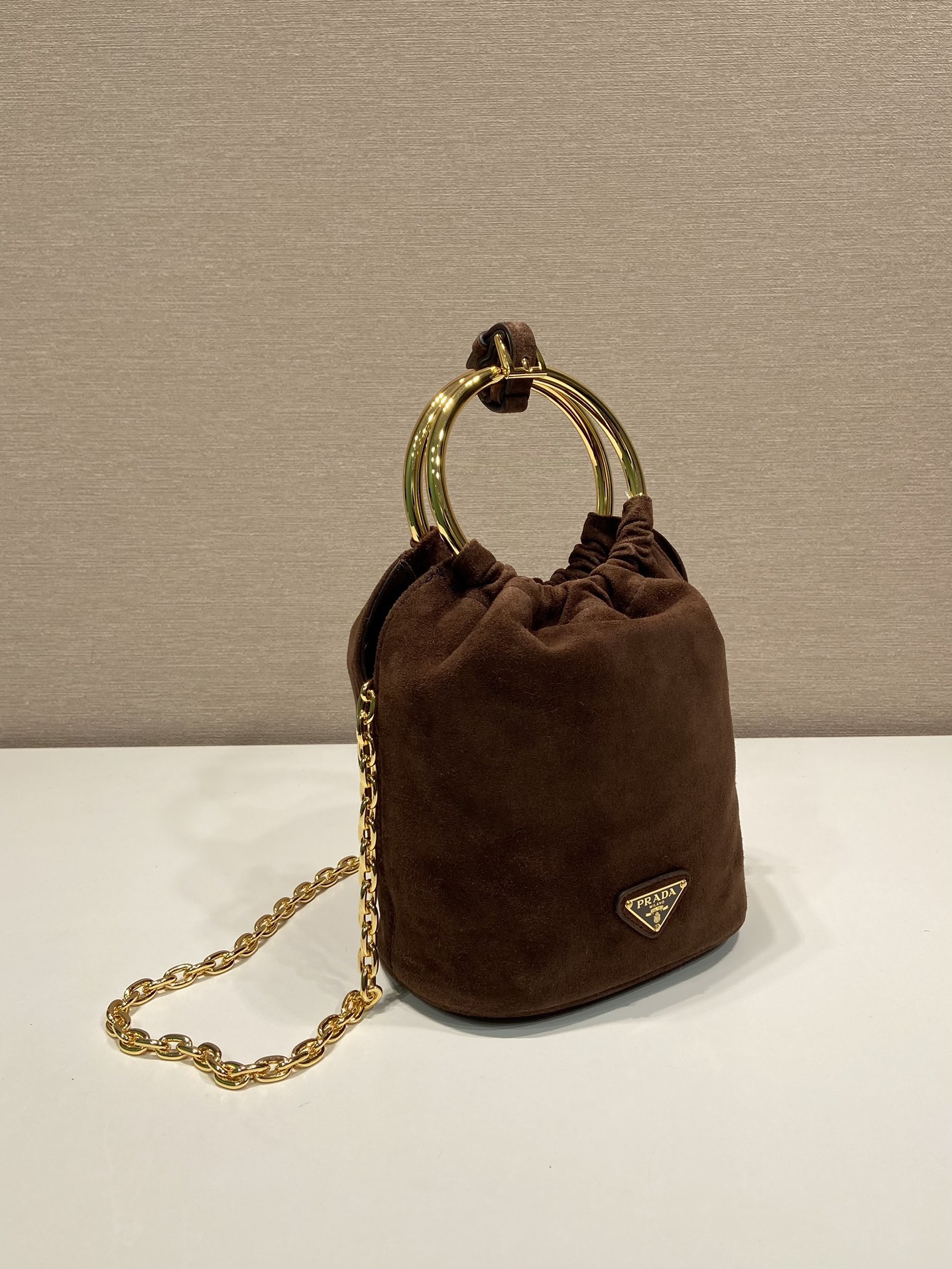 Prada Suede Bucket Bag 1BC227