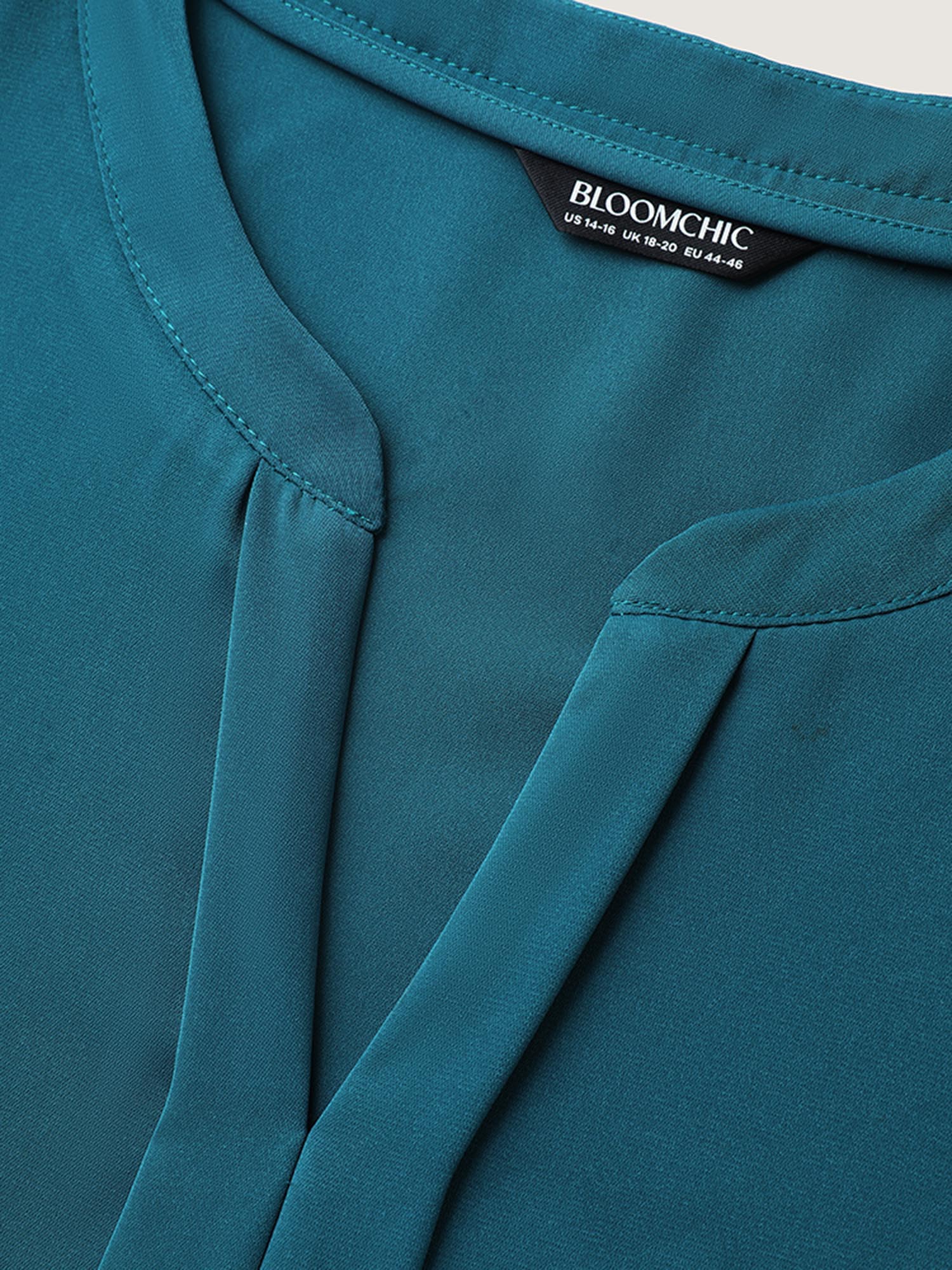 Shirred Puffy Sleeve Solid Blouse