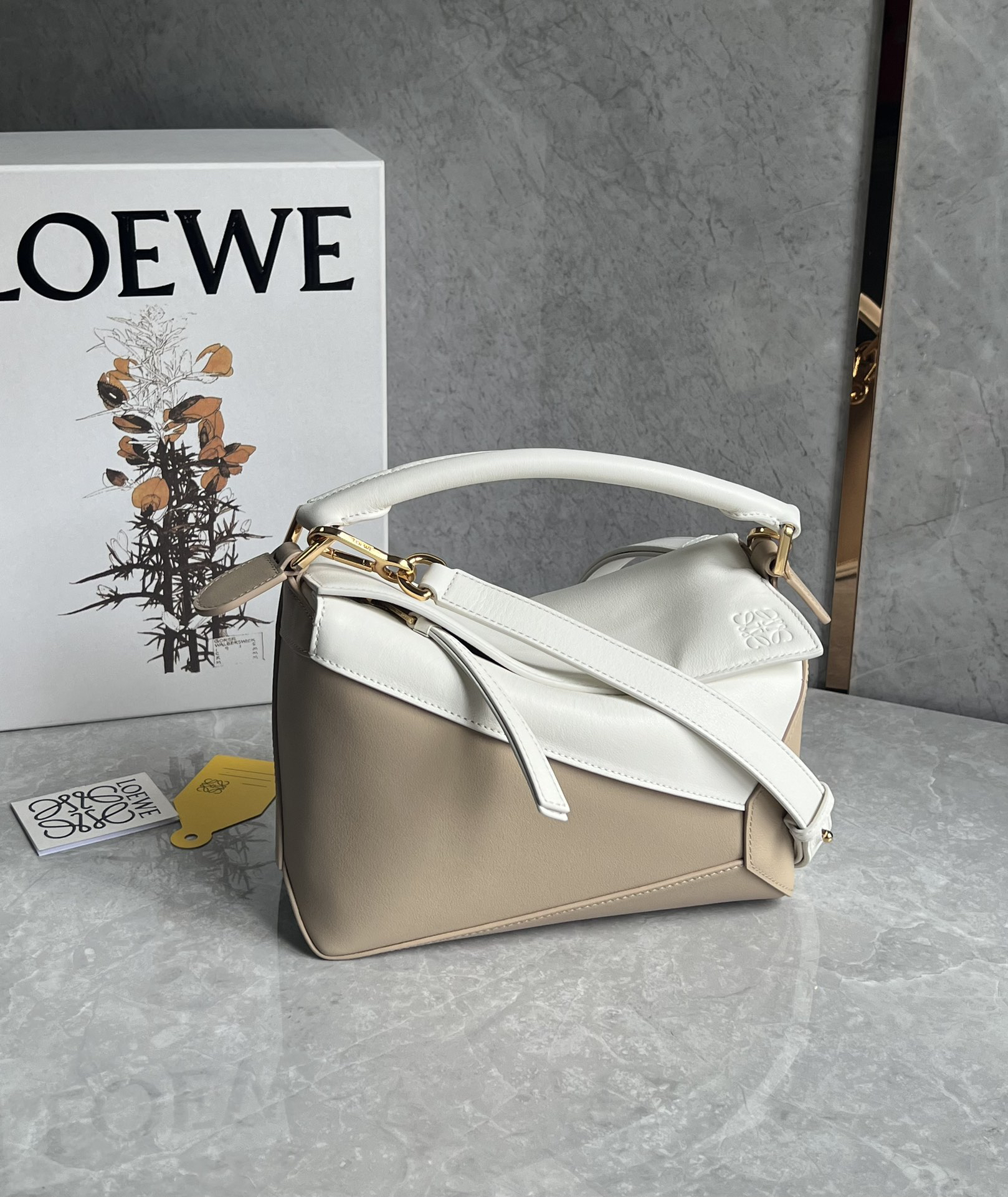 Loewe suede colorblocked zzle bag 0681