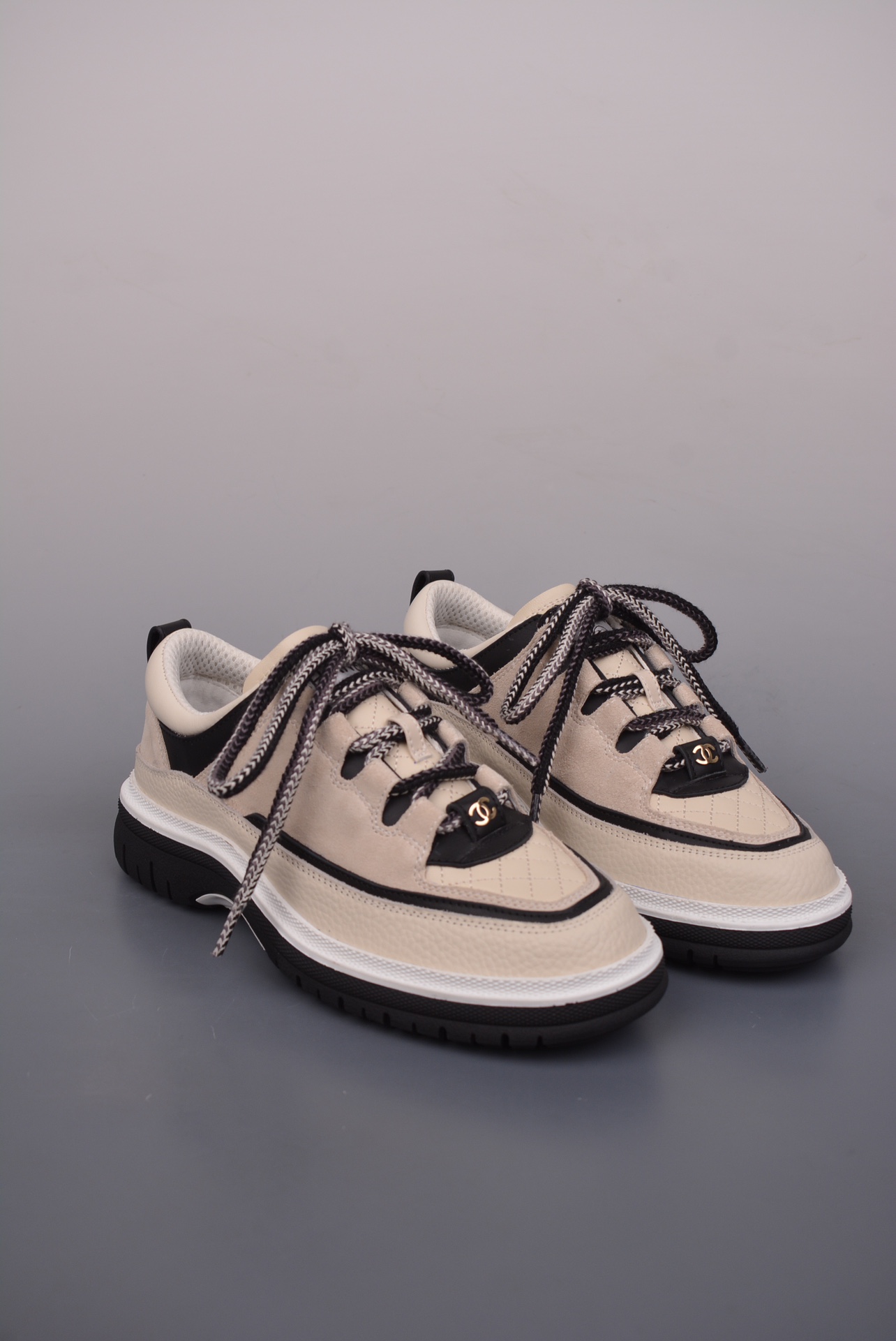 Chanel Cruise Logo Casual Low Black and White