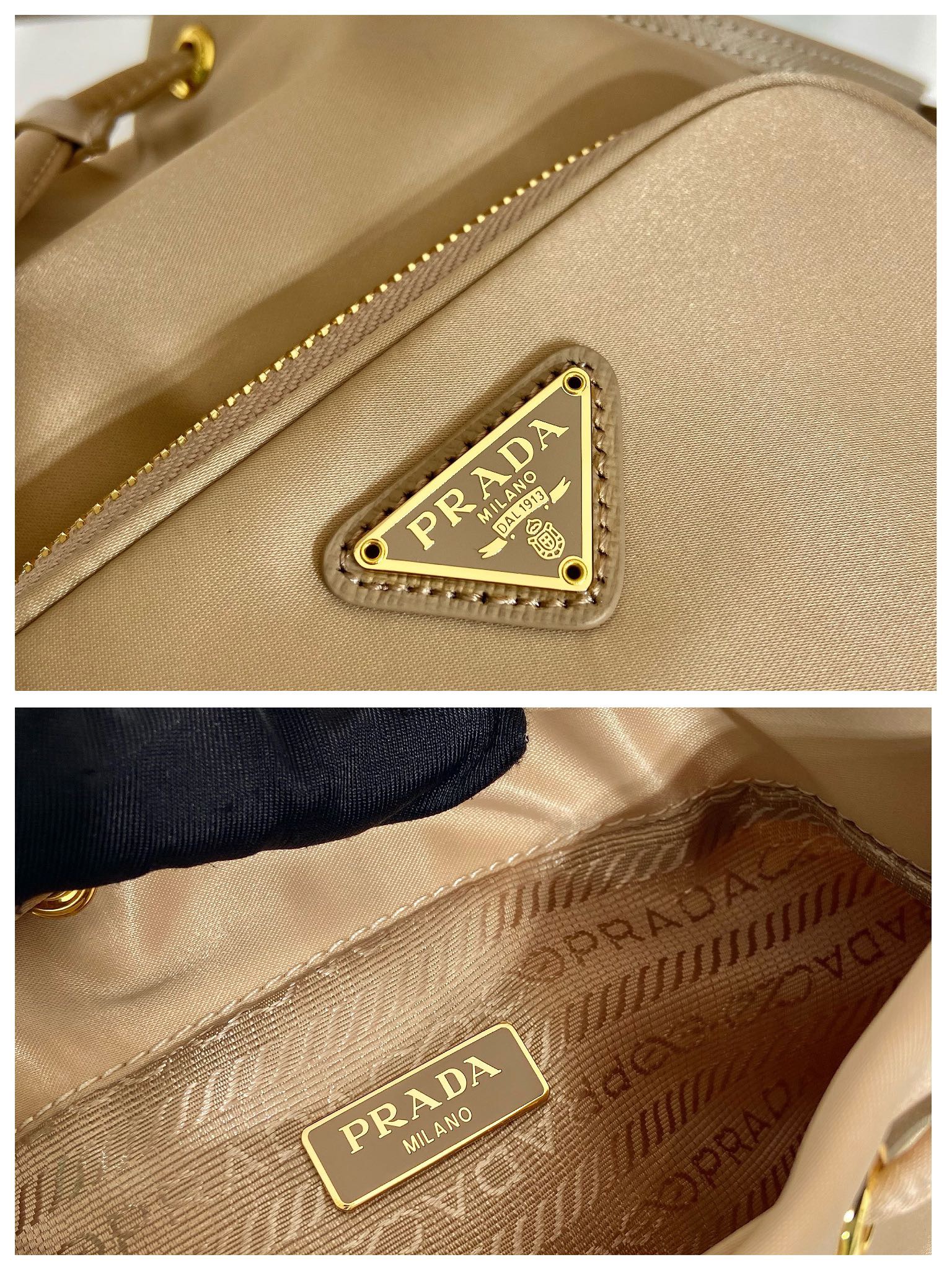 Prada Shiny Nylon Bucket Bag 1BH038