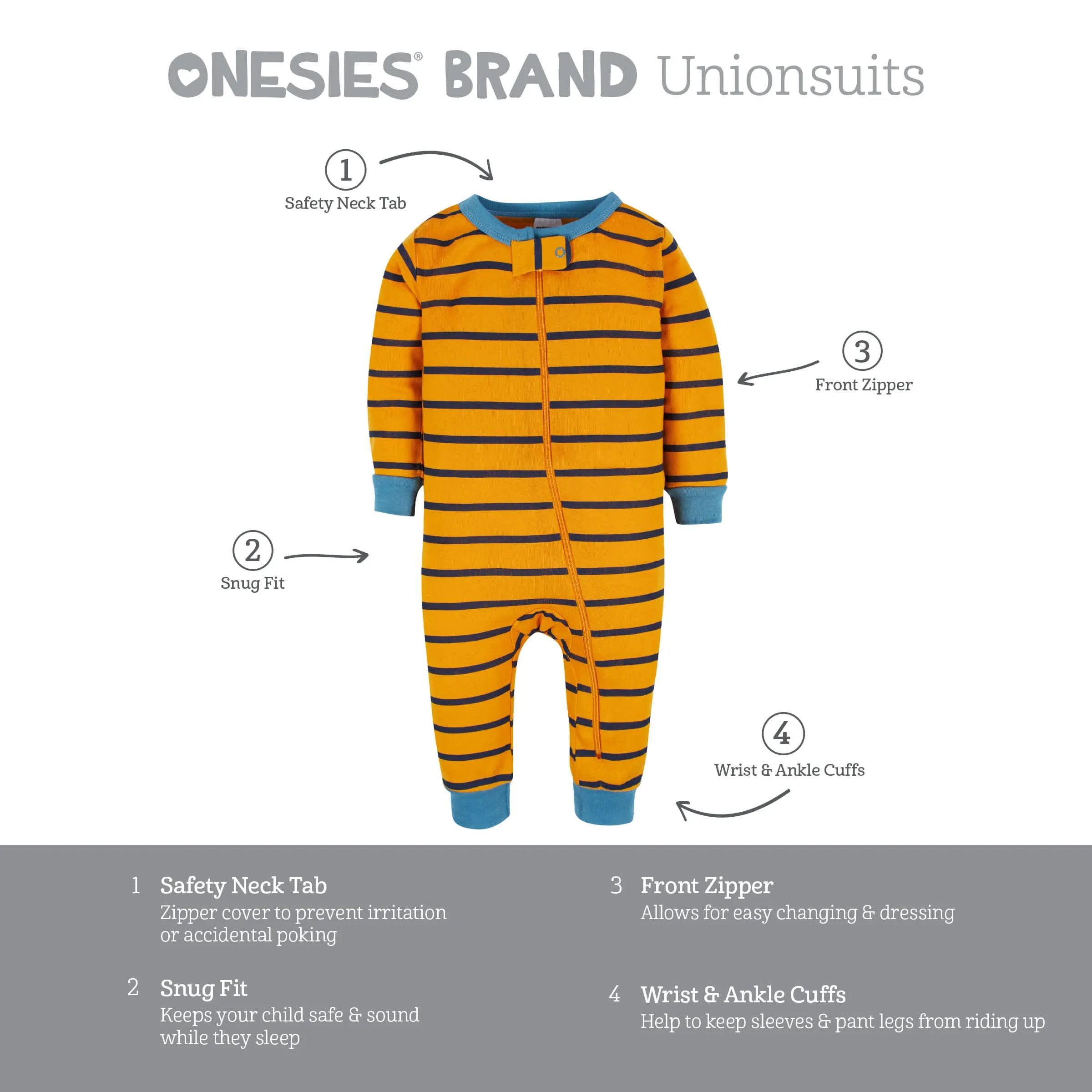 3-Pack Baby & Toddler Boys Construction Zone Snug Fit Footless Pajamas