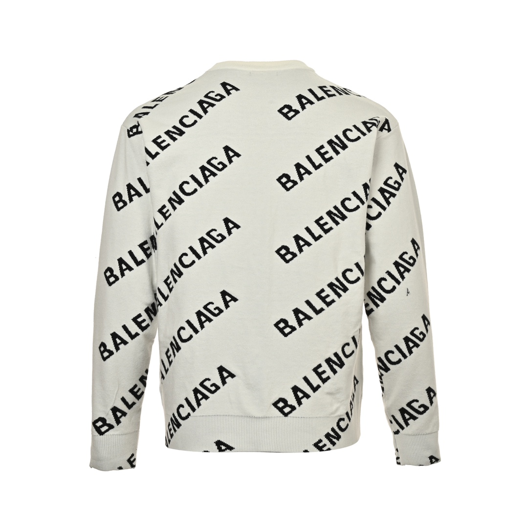 Balenciaga 24Fw jacquard lettering barrage sweater