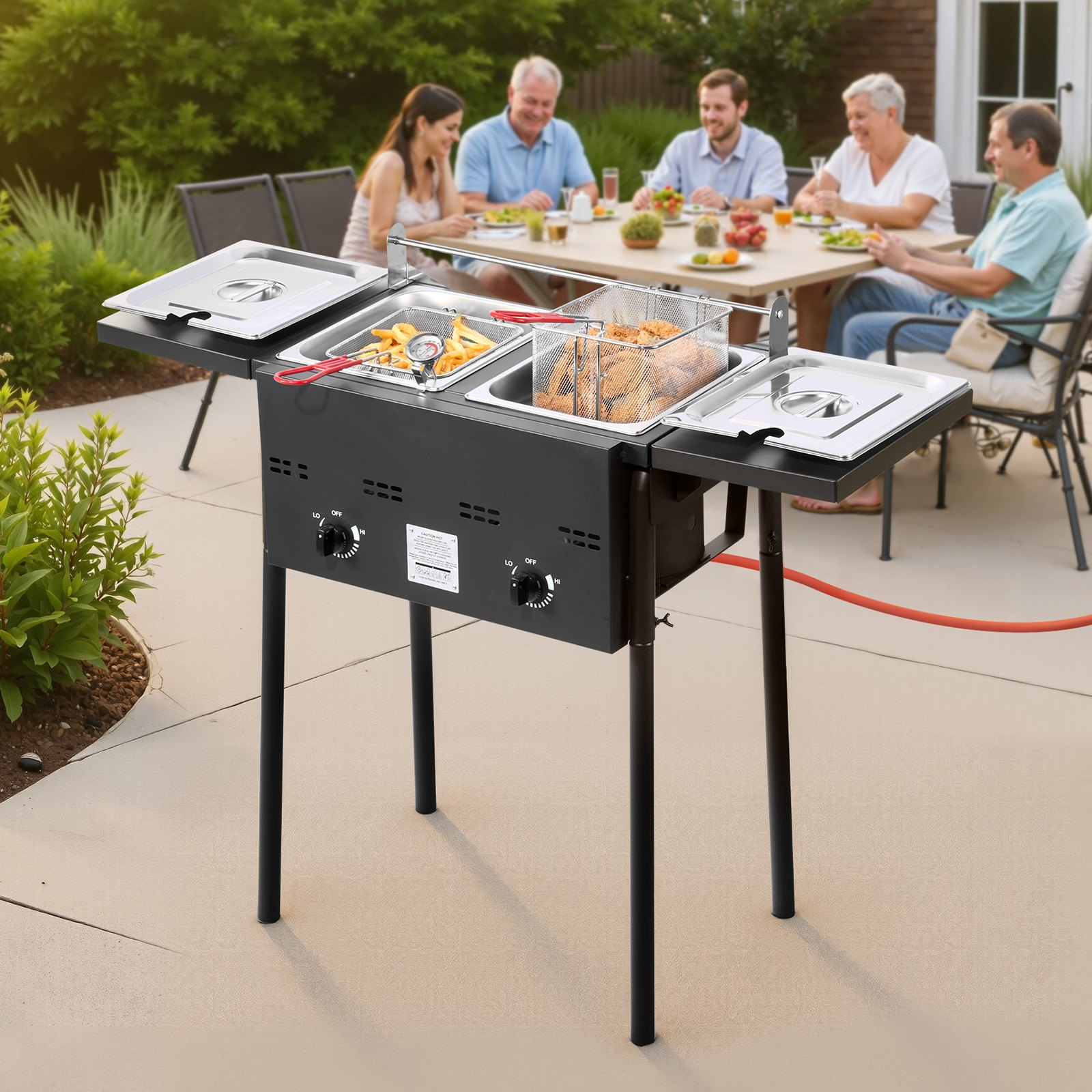 ⚡️Factory wholesale promotion 80% OFF⚡️ Outdoor Propane Deep Fryer, Dual-Tank 8QTx2 Commercial Fryer