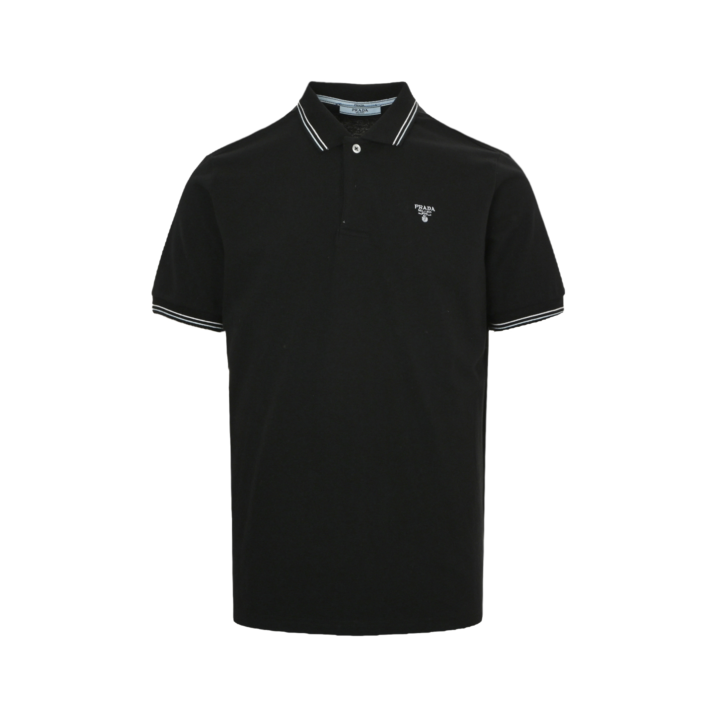 Prada 25ss black triangle logo Polo short sleeve