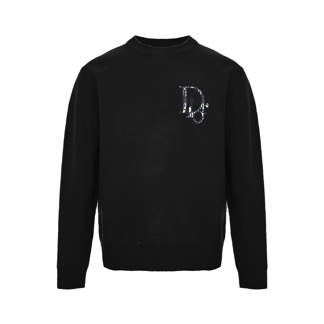 Dior 24Fw monogram embroidered knitted pullover sweater