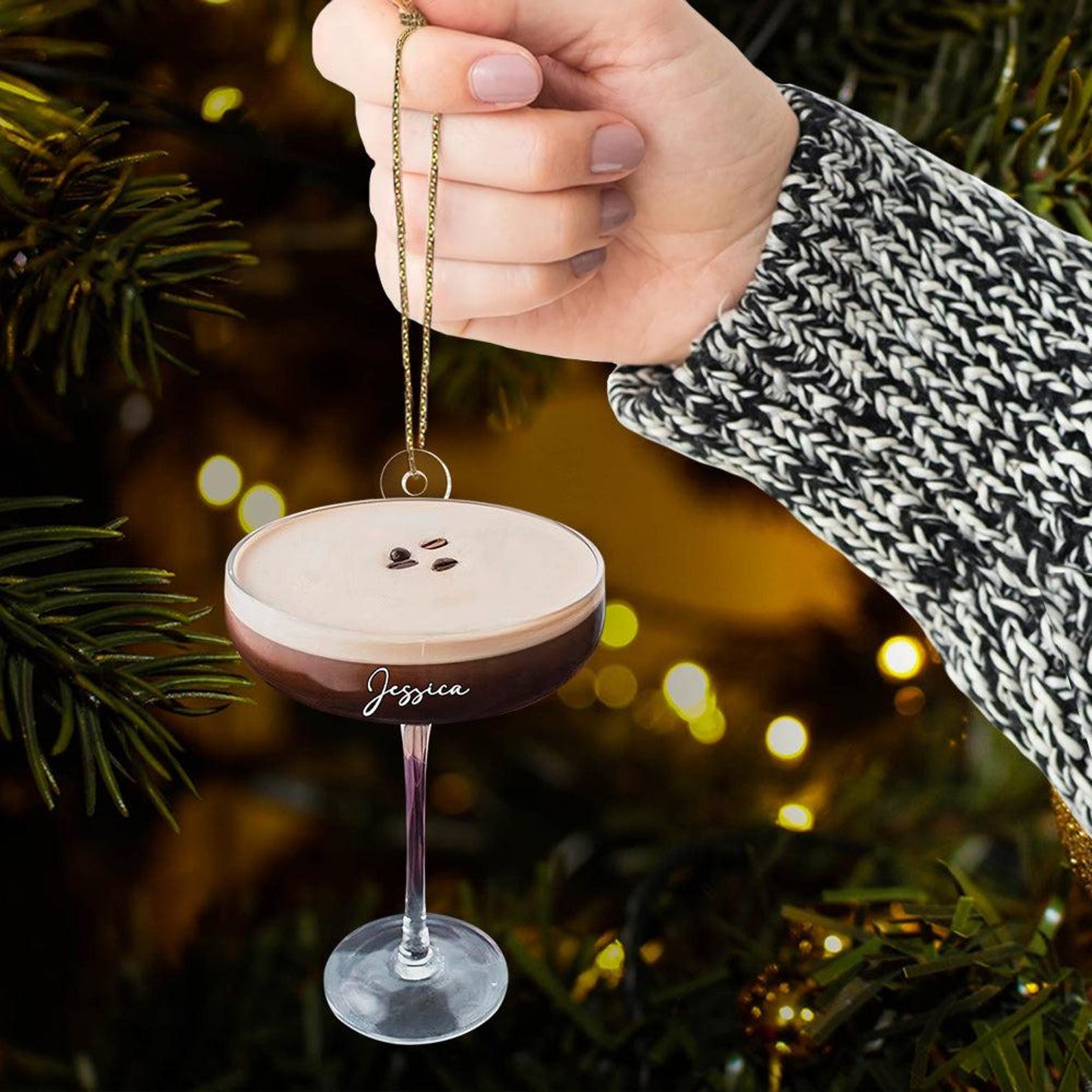 Personalized Espresso Martini Christmas Ornament