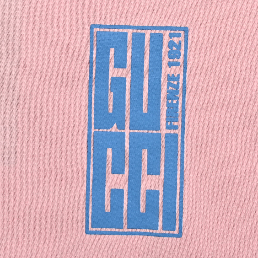 Gucci 24ss rectangular printed logo short sleeves