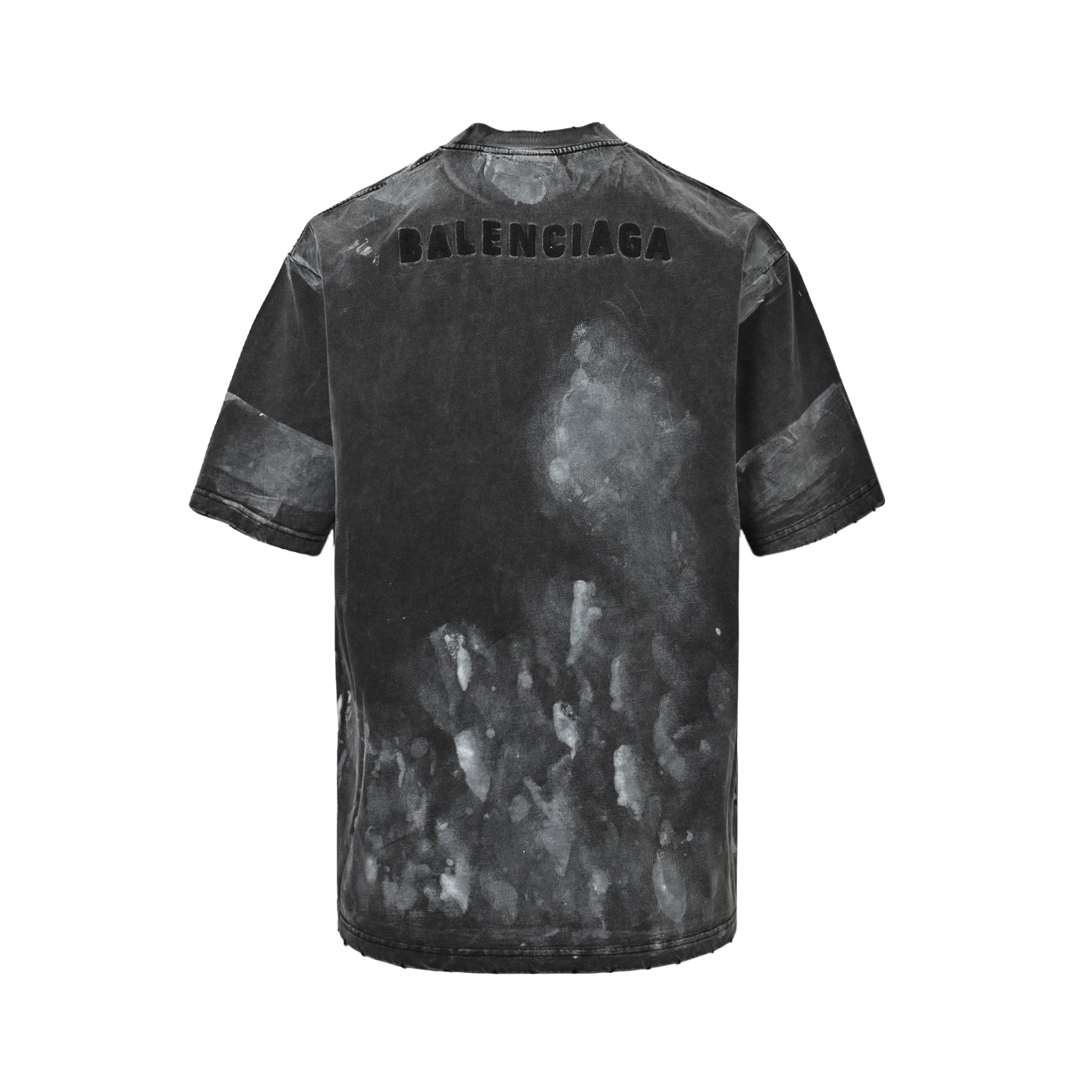 Balenciaga 25ss paint inkjet front and back embroidered short sleeves