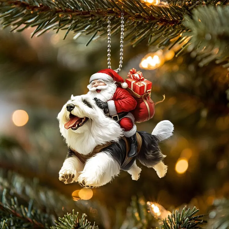 Santa and Animal Ornament