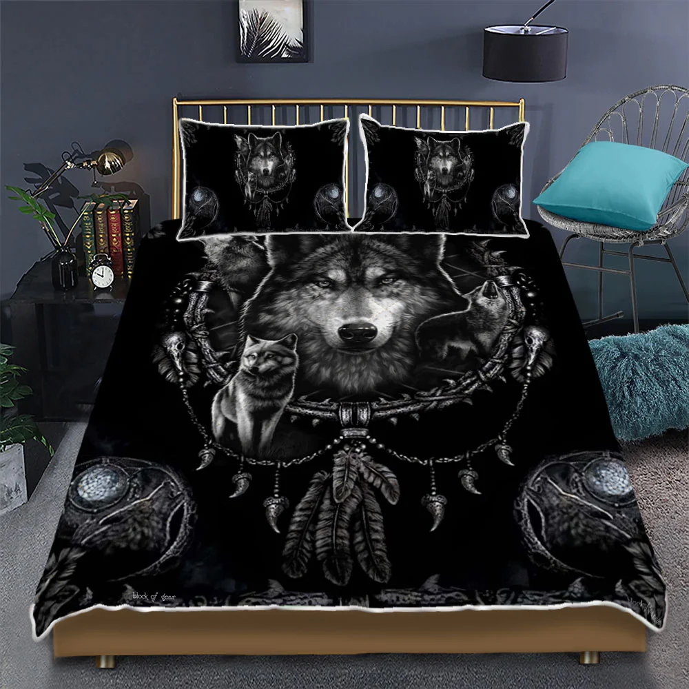 Wolf Dream Catcher Quilt Bed Set