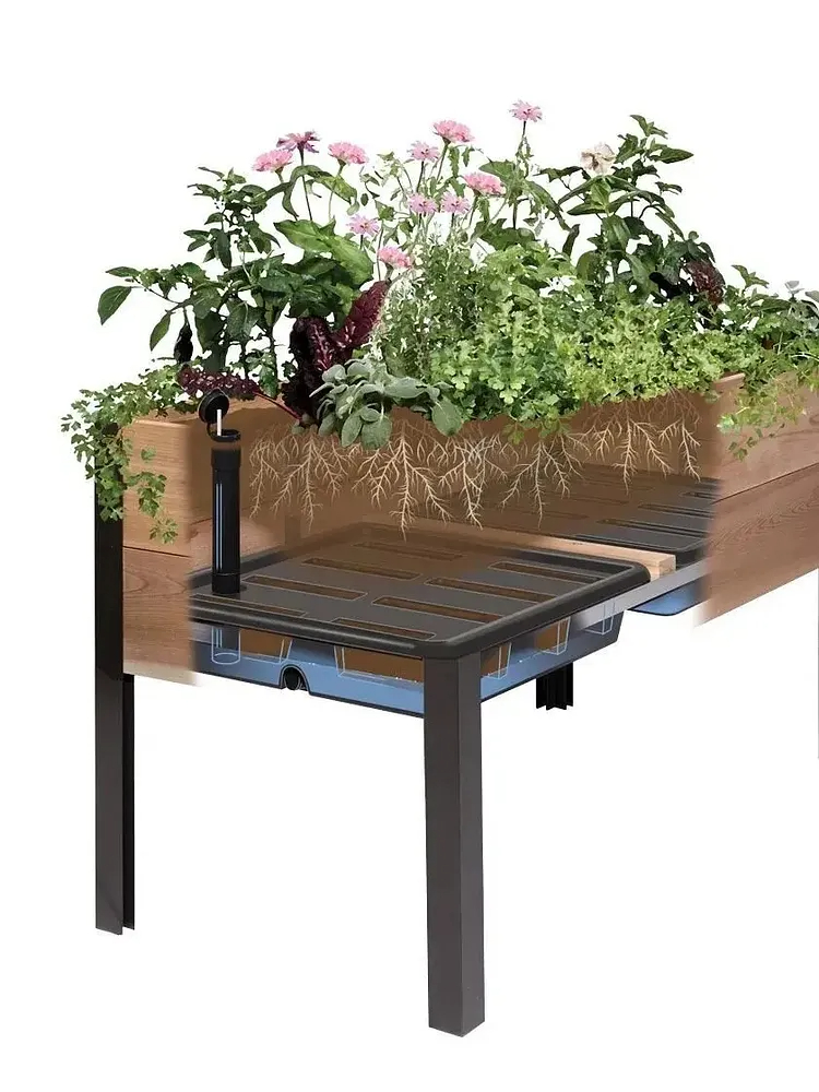 🌷2025B Clearance Sale 🔥8' X 2' x 4' Self-Watering Eco-Stained Elevated Planter Box+ Arch Trellis
