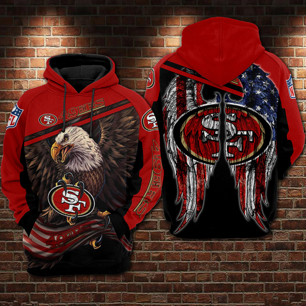 SAN FRANCISCO 49ERS 3D HOODIE SSFF49012