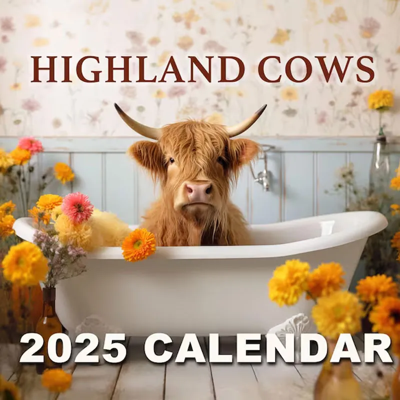 Highland Cow 2025 Wall Calendar