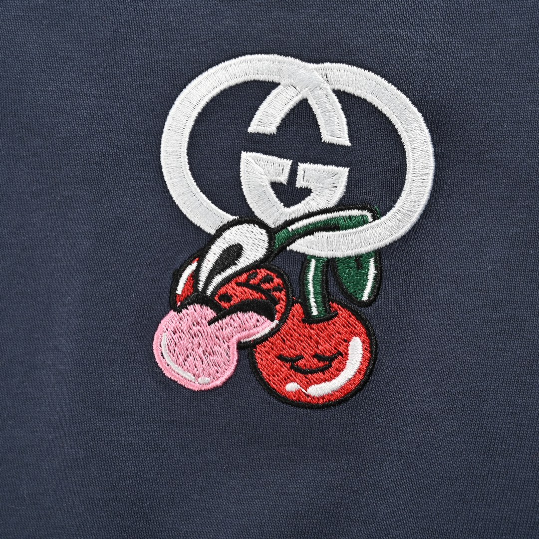 Gucci 24ss Get lt illustration series embroidered short sleeves