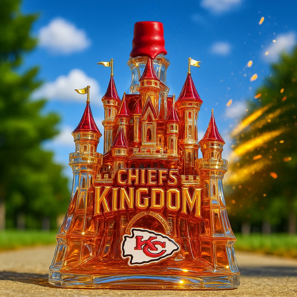 Kansas City Chiefs – Kingdom Castle Crystal Whiskey Bottle