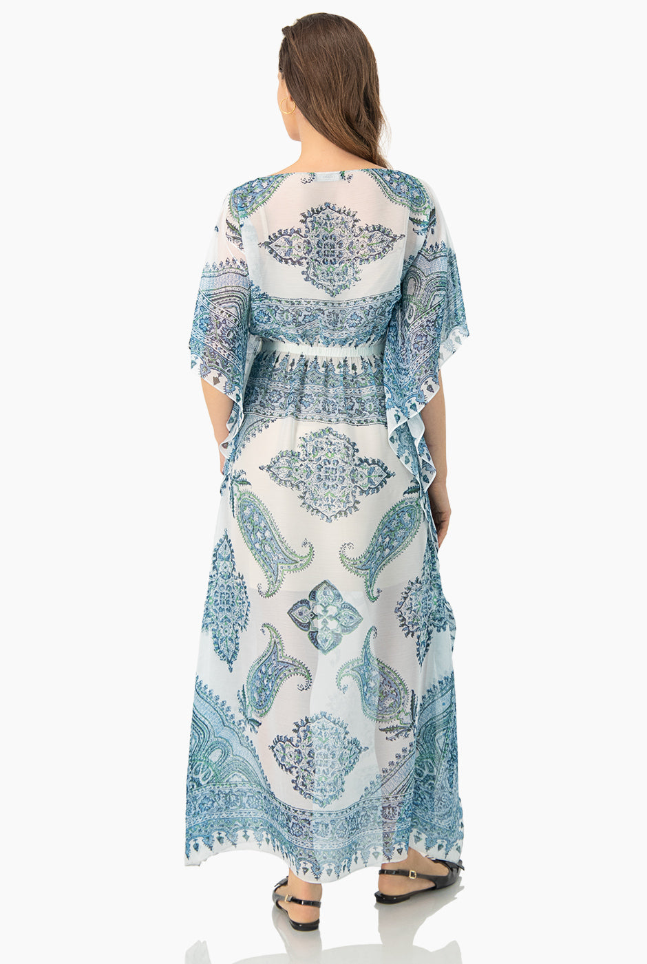 Vestido maxi manga tipo murcielago