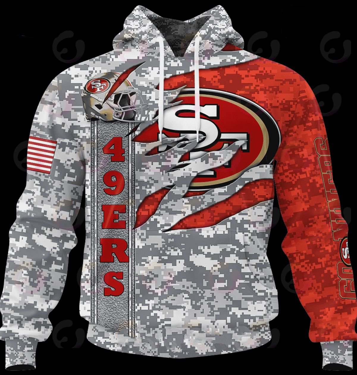 SAN FRANCISCO 49ERS 3D HOODIE CAMO US