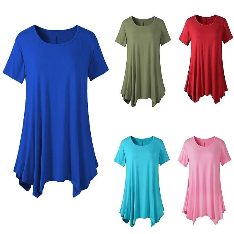 (2024 spring hot sale 50% off Women's）💥 Summer Mid-length Short-sleeved T-shirt Loose Round Neck