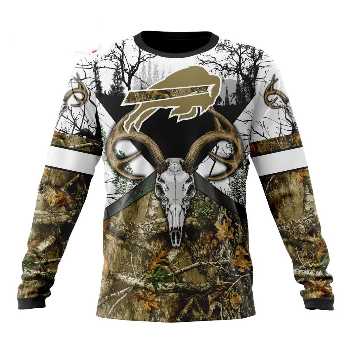 BUFFALO BILLS DEER SKULL AND FOREST 3D HOODIE