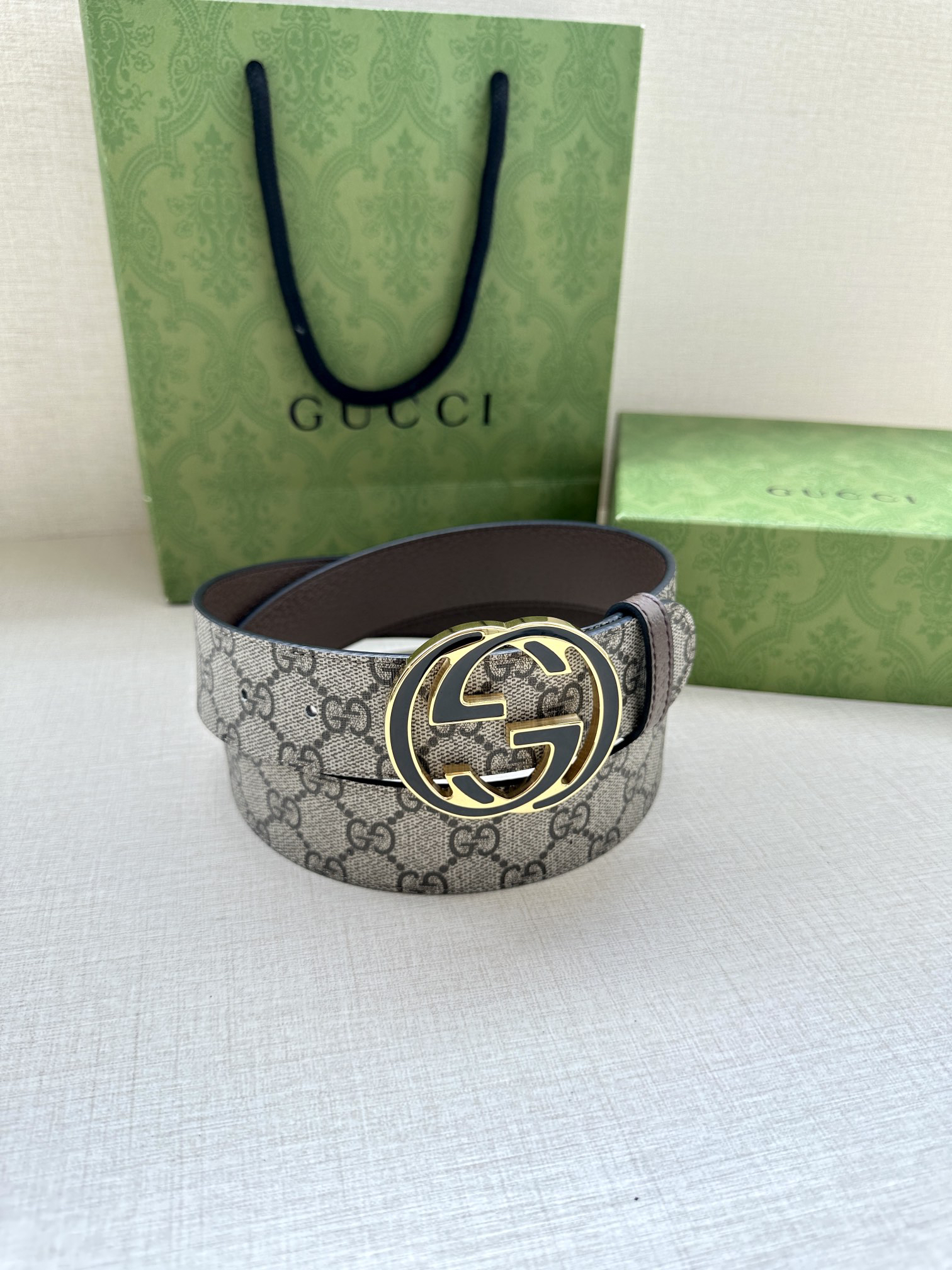 Gucci Marmont printed leather belt 3.8cm wide