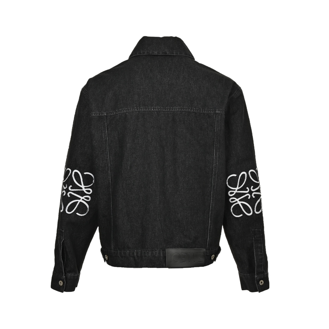 Loewe 24Fw hollow patch logo suit denim jacket