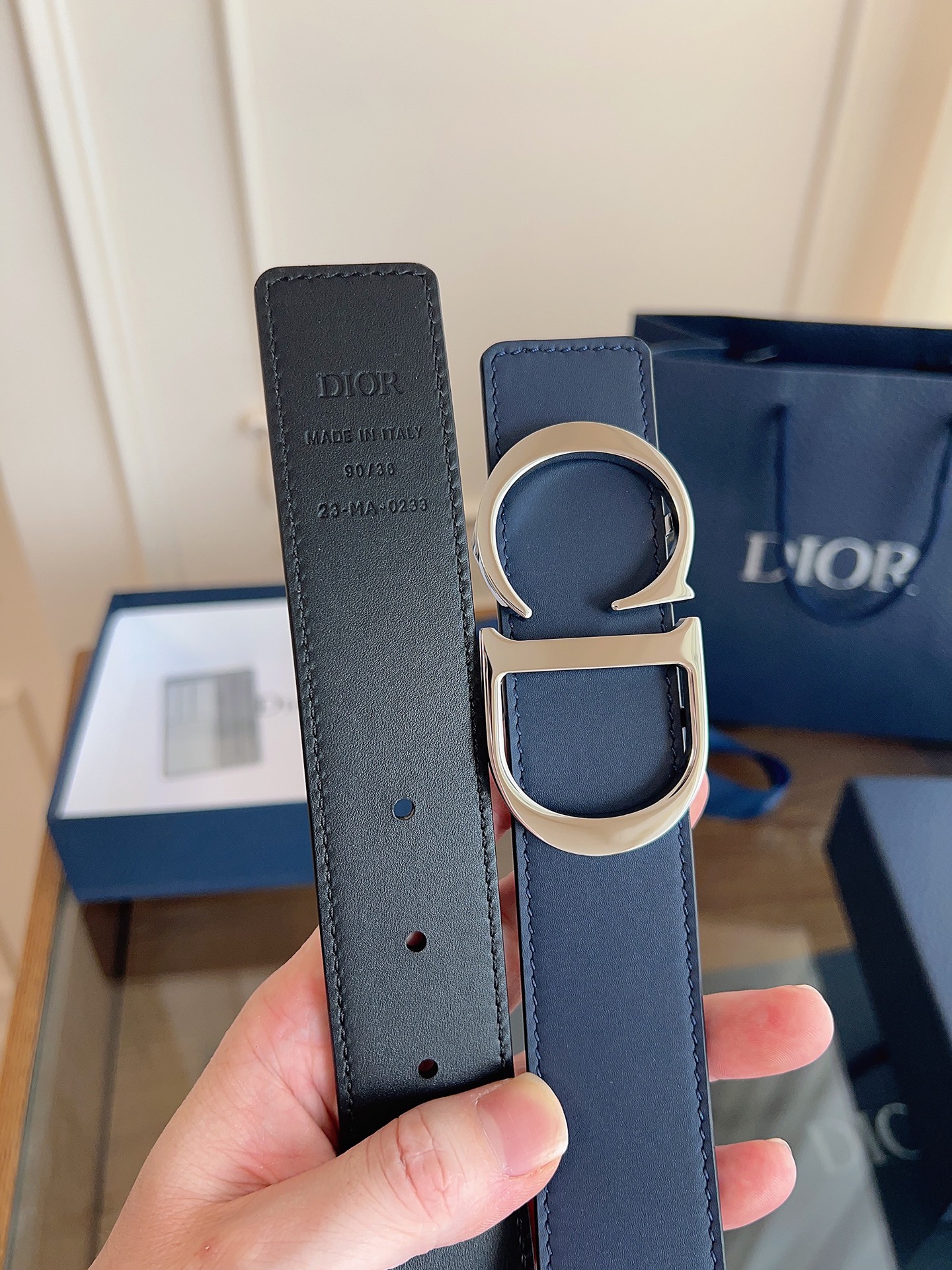 Dior CD buckle cowhide belt width 3.5CM
