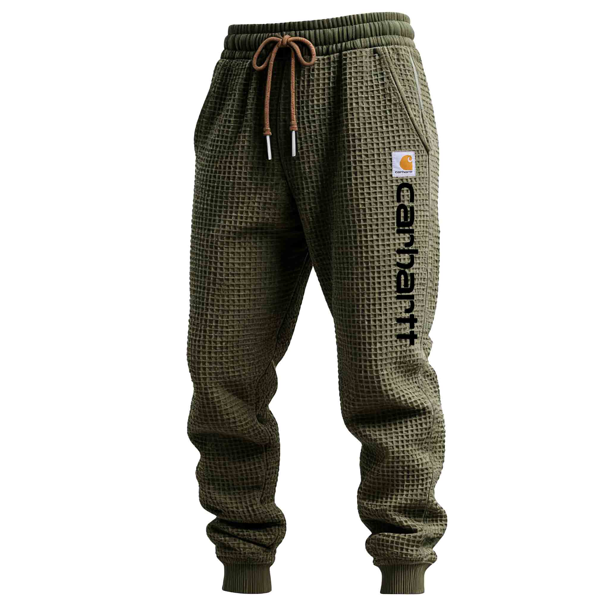 Olive Green Carhartt Waffle Knit Hoodie and Jogger Set